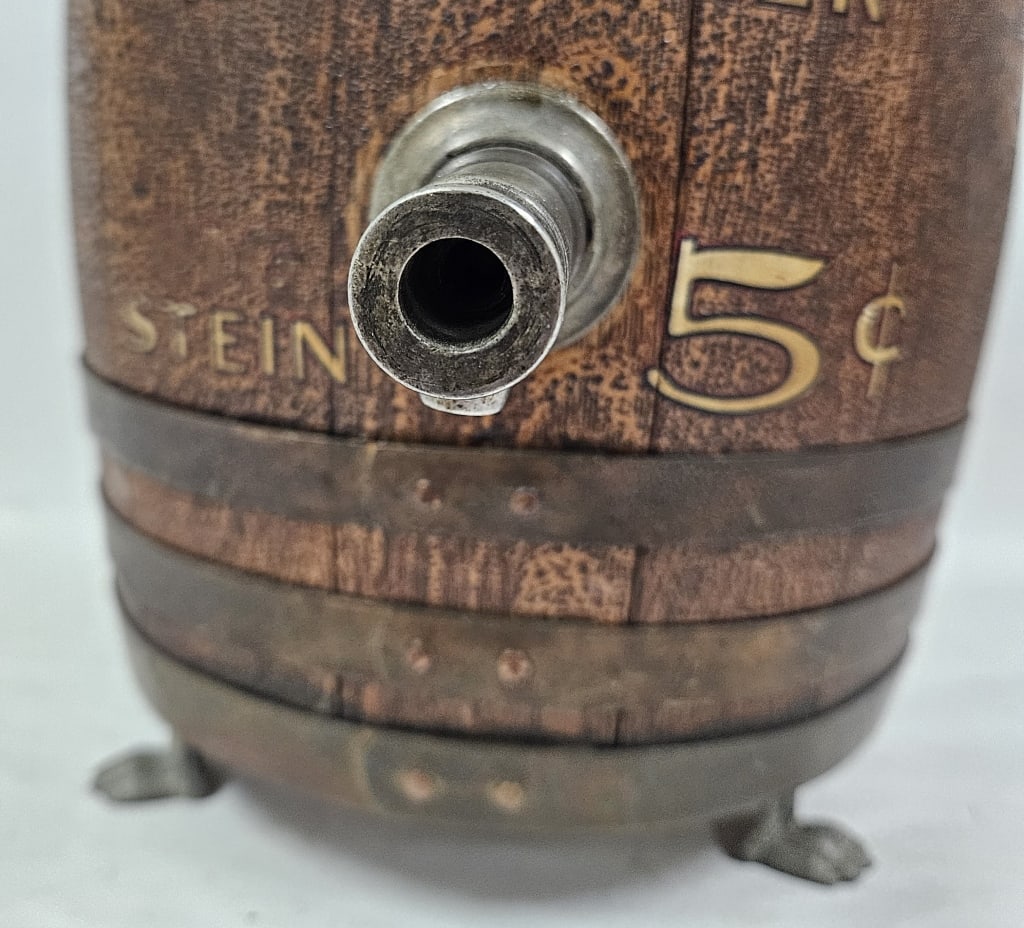 Antique Liberty Root Beer 5c Barrel Dispenser - 3