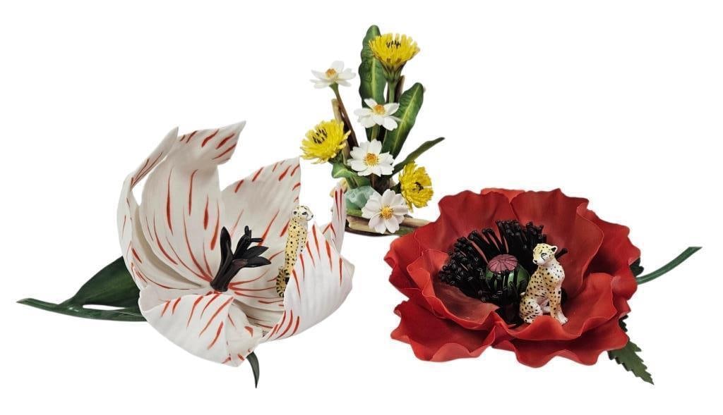 Connoisseur Fine Bone China Flower Sculpture Group: IMPORTANT NOTE: Please be advised that we offer reasonably priced in-house shipping, but you must select Arrange My Own Shipping as part of your post-auction invoice options. Vintage Kaiser Porzellan