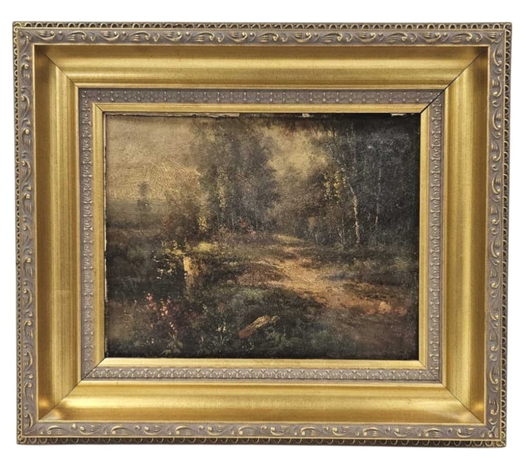 Small Antique Hudson River Style Oil Painting (1 of 9)