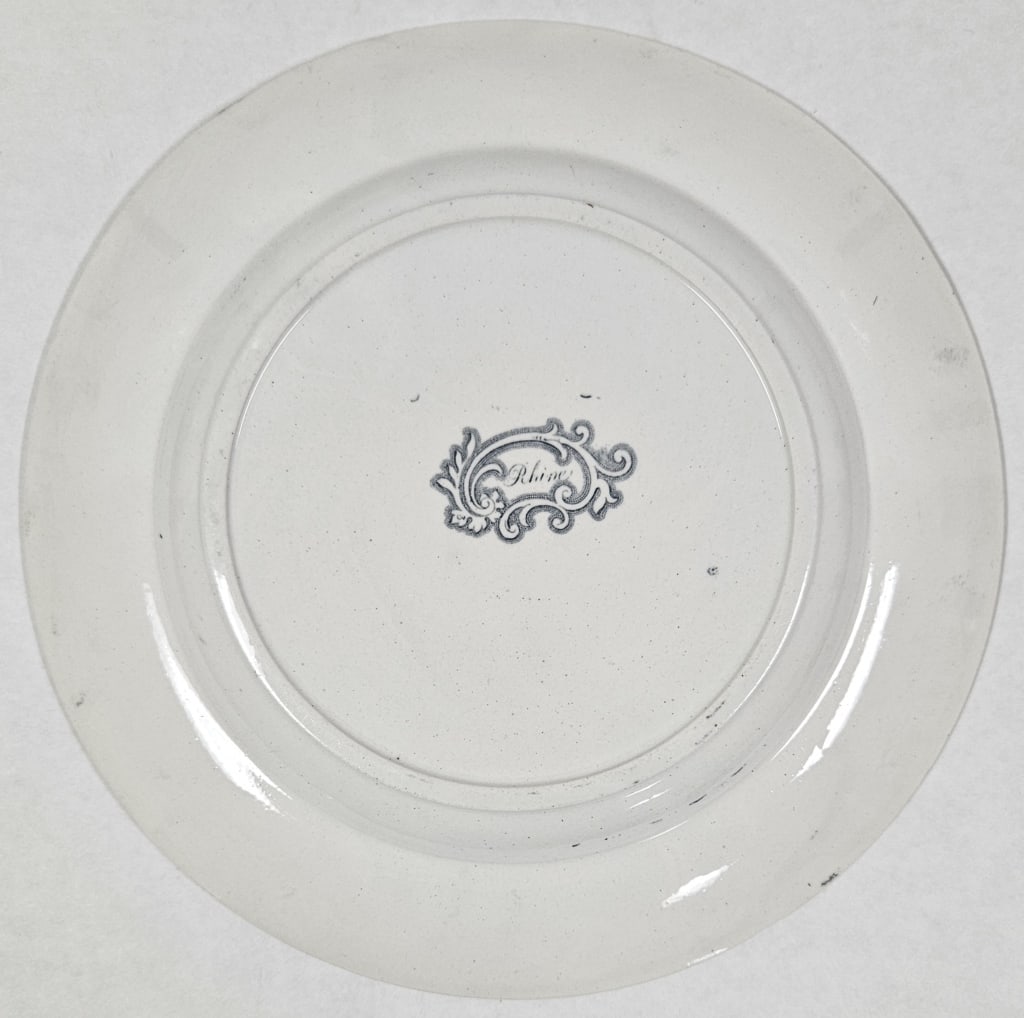 Antique Rhine Pattern Gray Transferware Group - 12