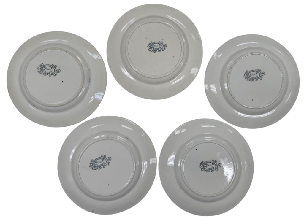 Antique Rhine Pattern Gray Transferware Group - 14