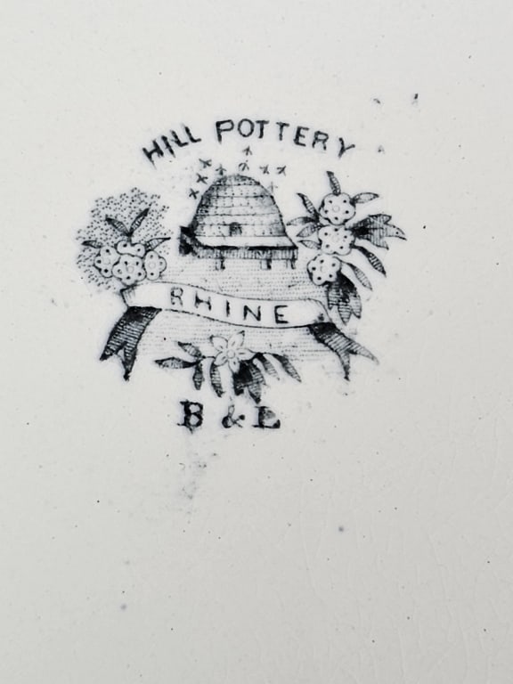 Antique Rhine Pattern Gray Transferware Group - 18