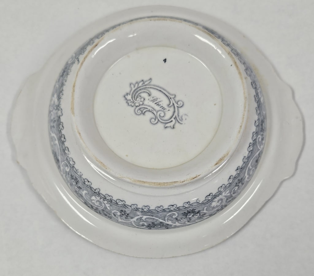 Antique Rhine Pattern Gray Transferware Group - 4