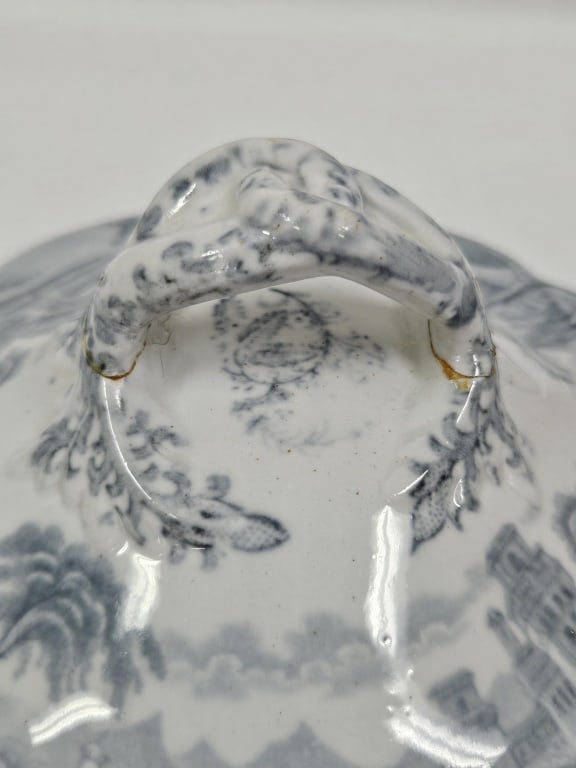 Antique Rhine Pattern Gray Transferware Group - 5