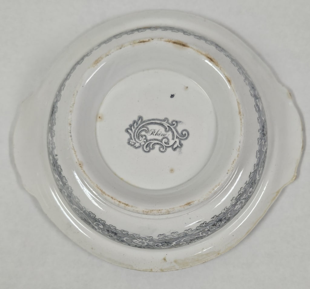 Antique Rhine Pattern Gray Transferware Group - 9