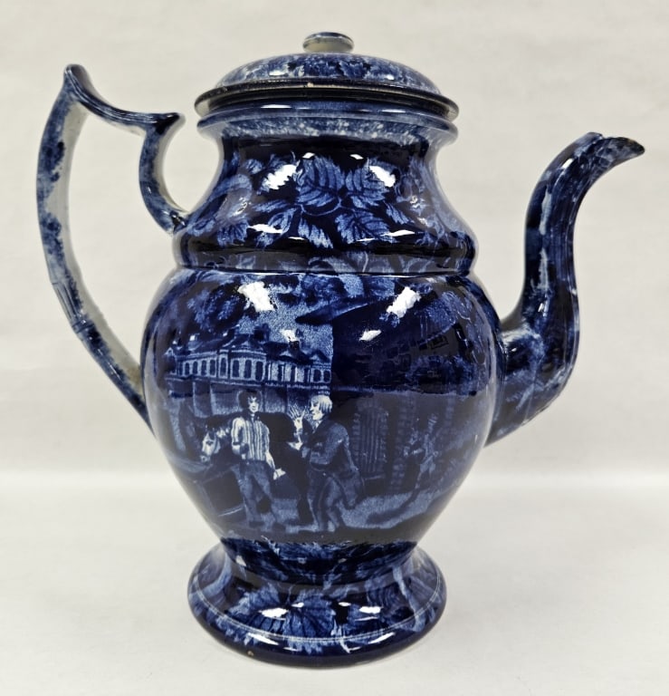 Rare 1800s Historical Blue Transferware Group - 14