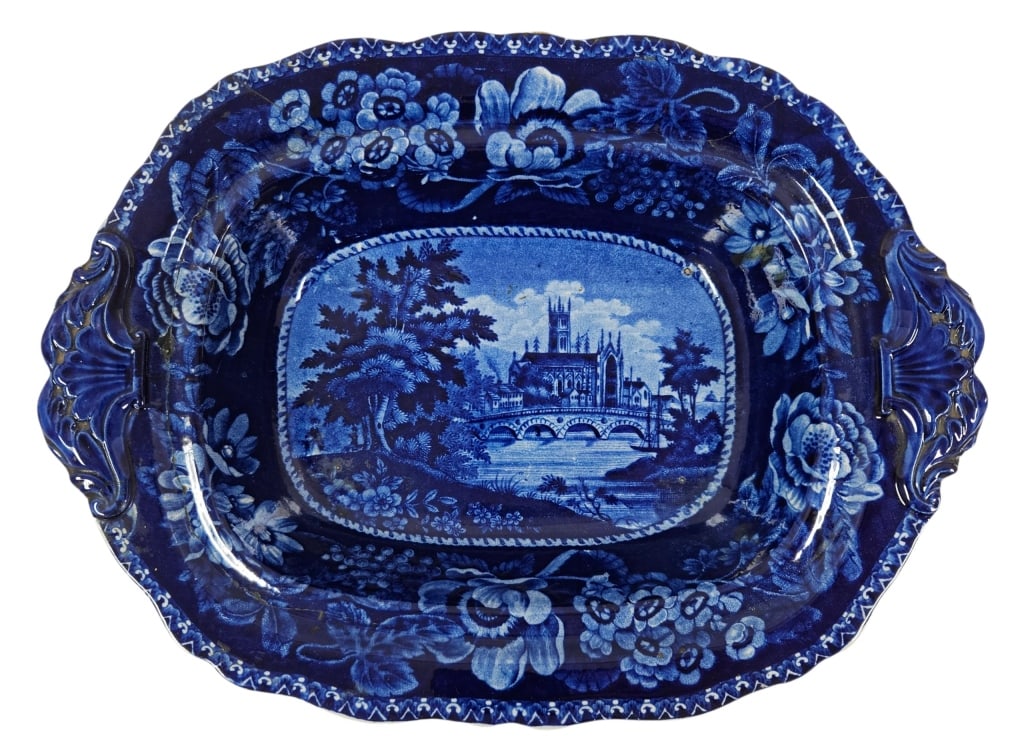 Rare 1800s Historical Blue Transferware Group: IMPORTANT NOTE: Please be advised that we offer reasonably priced in-house shipping, but you must select Arrange My Own Shipping as part of your post-auction invoice options. Ralph Hall Worcester