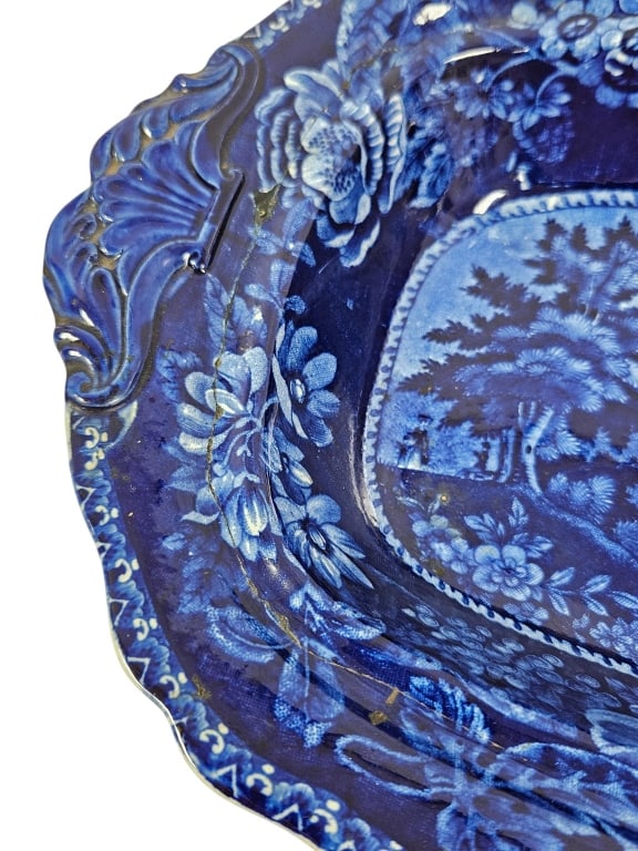 Rare 1800s Historical Blue Transferware Group - 2