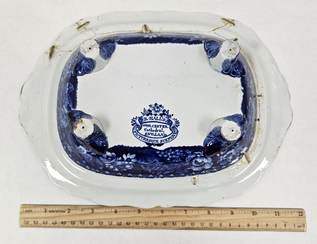 Rare 1800s Historical Blue Transferware Group - 4