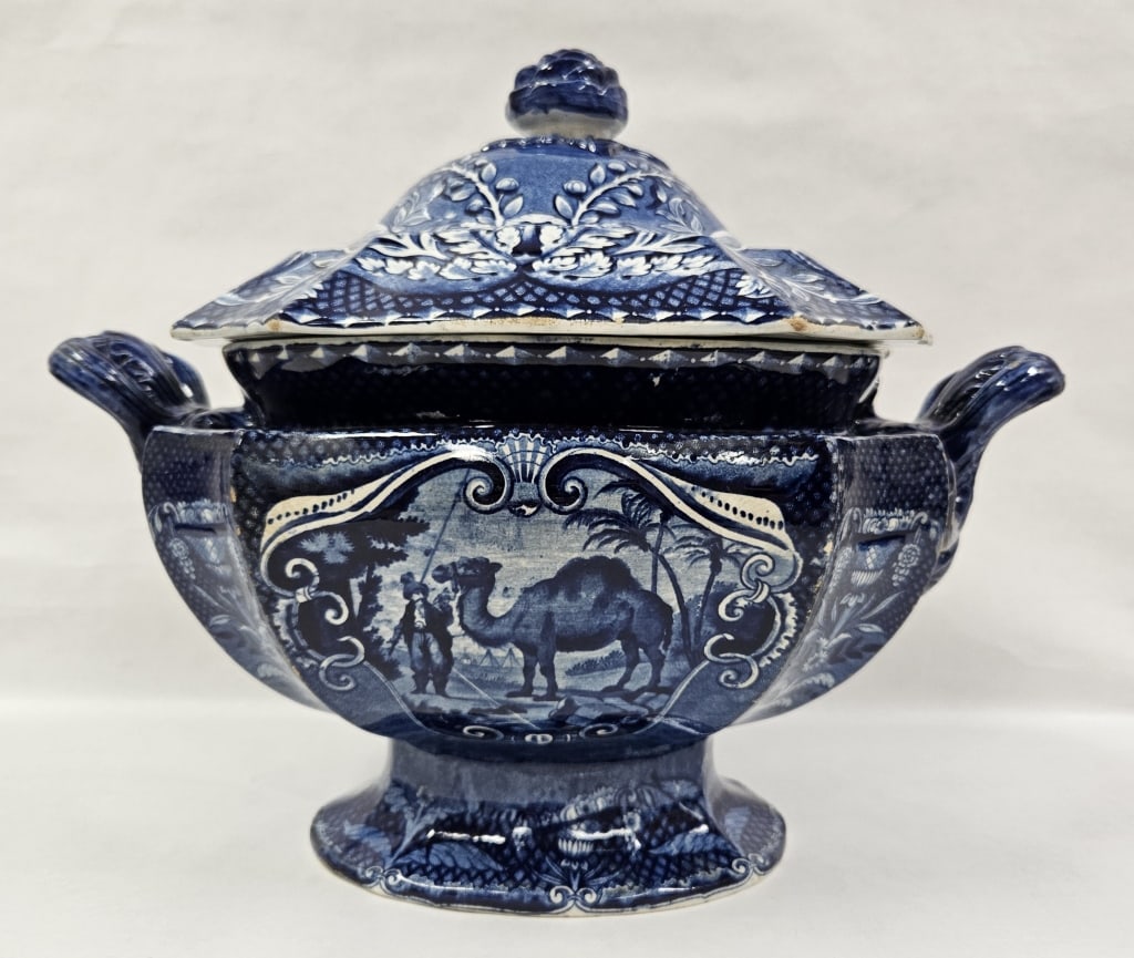 Rare 1800s Historical Blue Transferware Group - 7