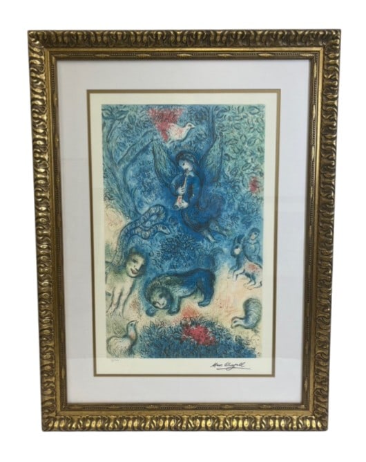 Marc Chagall Signed Lithograph The Magic Flute: IMPORTANT NOTE: Please be advised that we offer reasonably priced in-house shipping, but you must select Arrange My Own Shipping as part of your post-auction invoice options. Limited-edition