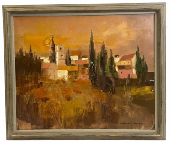 Georges Lambert French Town Scene Oil On Canvas: IMPORTANT NOTE: Please be advised that we offer reasonably priced in-house shipping, but you must select Arrange My Own Shipping as part of your post-auction invoice options. Georges Lambert, oil on