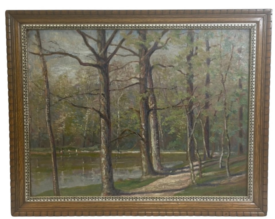 Henry C. Lee Lakeside Trail Original Oil On Canvas (1 of 17)