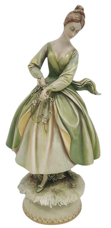 Capodimonte Antonio Borsato Hesitation Figure #991: IMPORTANT NOTE: Please be advised that we offer reasonably priced in-house shipping, but you must select Arrange My Own Shipping as part of your post-auction invoice options. Marked both on the lower