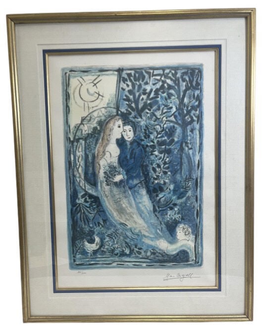 Marc Chagall Stone Signed Lithograph The Wedding (1 of 12)
