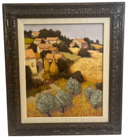 Ronald Greg French Houses Oil On Canvas: IMPORTANT NOTE: Please be advised that we offer reasonably priced in-house shipping, but you must select Arrange My Own Shipping as part of your post-auction invoice options. Original oil on canvas, F