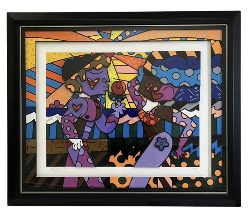 Romero Britto "South Beach Couple" Mixed Media (1 of 9)
