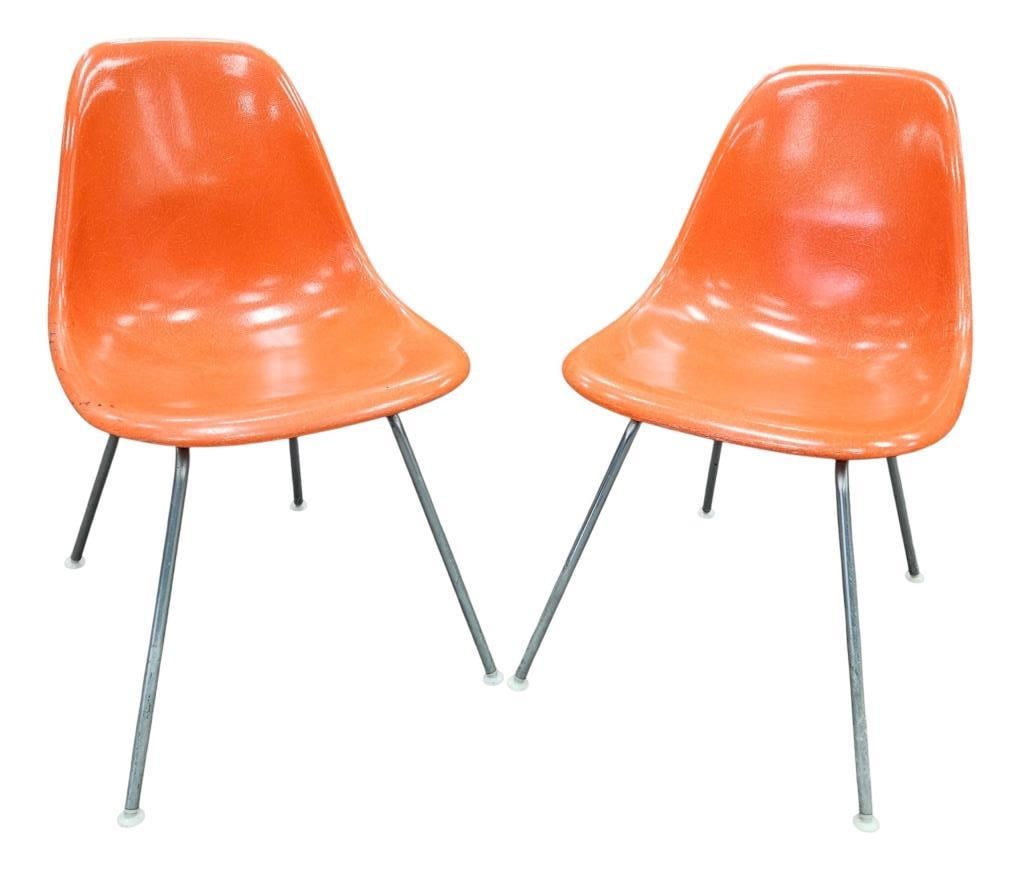 Eames Herman Miller Red Orange Shell Chairs (1 of 20)