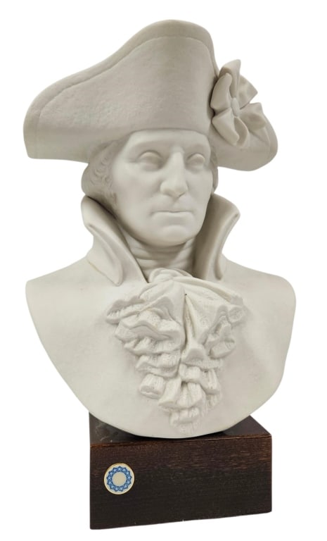 Cybis George Washington Porcelain Bisque Bust 13": IMPORTANT NOTE: Please be advised that we offer reasonably priced in-house shipping, but you must select Arrange My Own Shipping as part of your post-auction invoice options. Cybis porcelain bisque ne