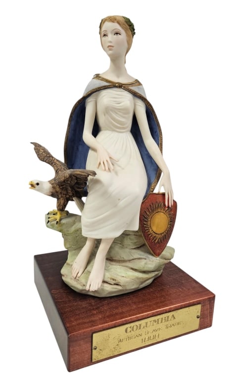 Cybis 15" Columbia Slave Trade Prohibition #1808: IMPORTANT NOTE: Please be advised that we offer reasonably priced in-house shipping, but you must select Arrange My Own Shipping as part of your post-auction invoice options. Vintage Cybis porcelain