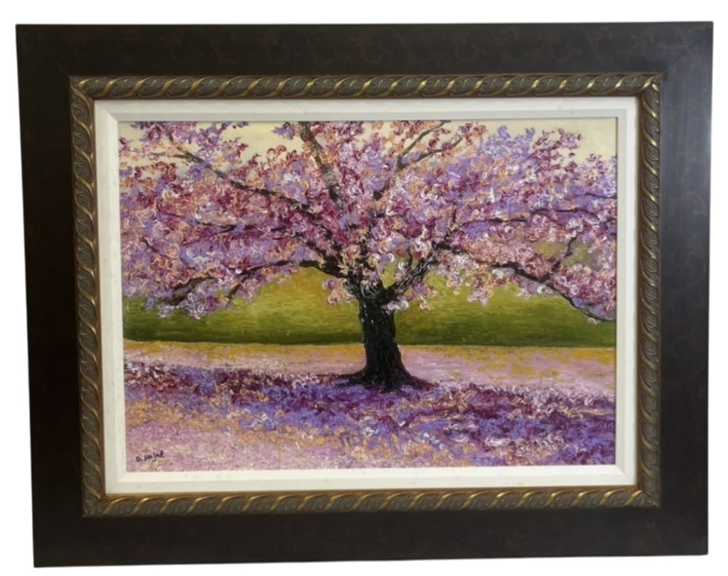 Najar Lavender Day Embellished Giclee On Canvas: IMPORTANT NOTE: Please be advised that we offer reasonably priced in-house shipping, but you must select Arrange My Own Shipping as part of your post-auction invoice options. David Najar "Lavender