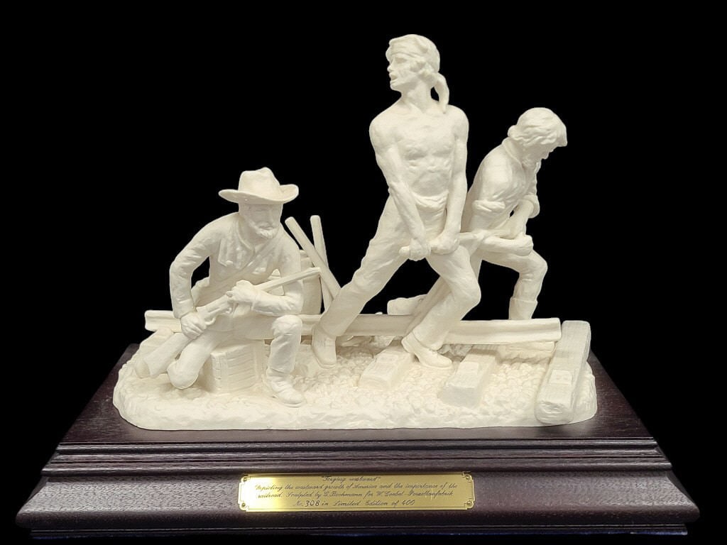 Large Goebel "Forging Westward" Sculpture #308/400: IMPORTANT NOTE: Please be advised that we offer reasonably priced in-house shipping, but you must select Arrange My Own Shipping as part of your post-auction invoice options. 308/400 marked on the pla