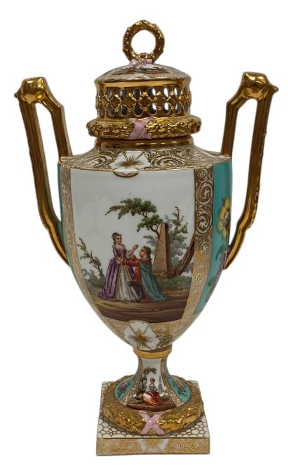 Helena Wolfsohn Dresden Porcelain Urn Vase 12" (1 of 9)