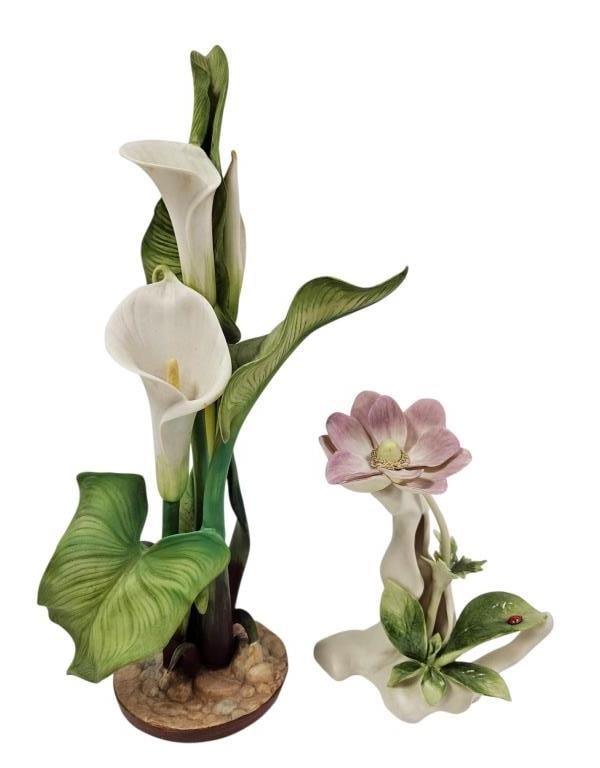 Cybis LE 15" Calla Lily & Ladybug Wildflower: IMPORTANT NOTE: Please be advised that we offer reasonably priced in-house shipping, but you must select Arrange My Own Shipping as part of your post-auction invoice options. Cybis porcelain bisque Ca