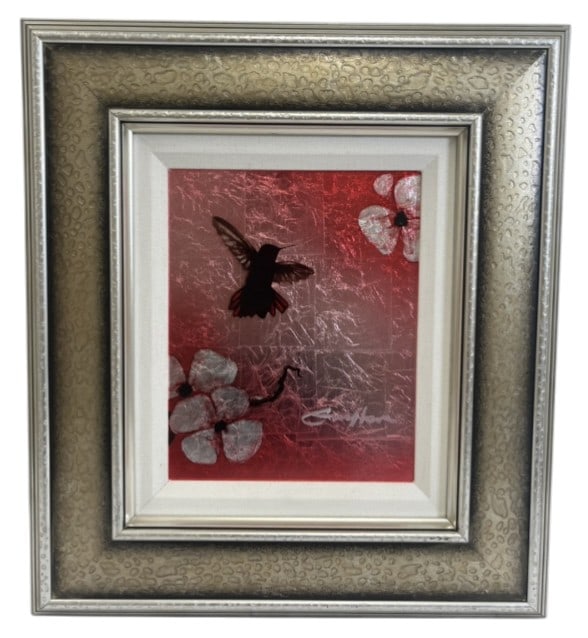 Patrick Guyton Mixed Media Mini Bird Series (Red): IMPORTANT NOTE: Please be advised that we offer reasonably priced in-house shipping, but you must select Arrange My Own Shipping as part of your post-auction invoice options. Patrick Guyton Mixed Medi