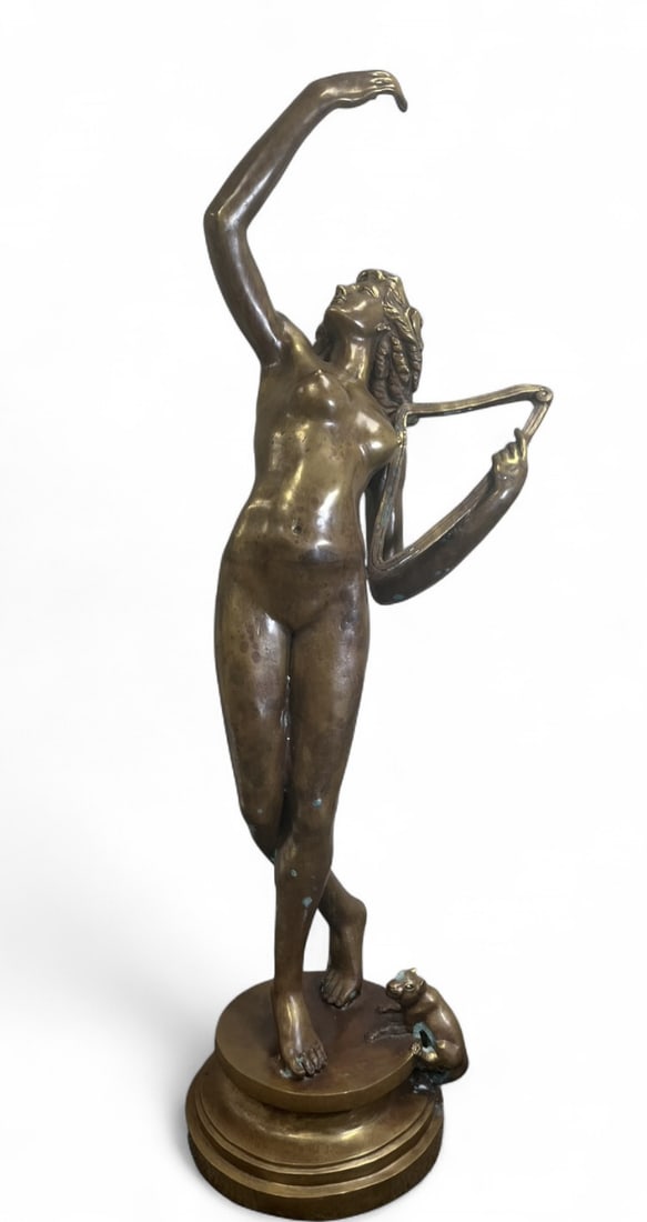 Large 50" Bronze Art Nouveau Nymph Sculpture (1 of 15)