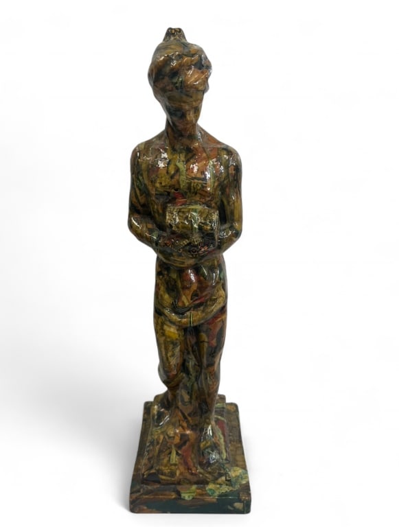 Artist Unknown Decoupage Statue From The 60's (1 of 12)