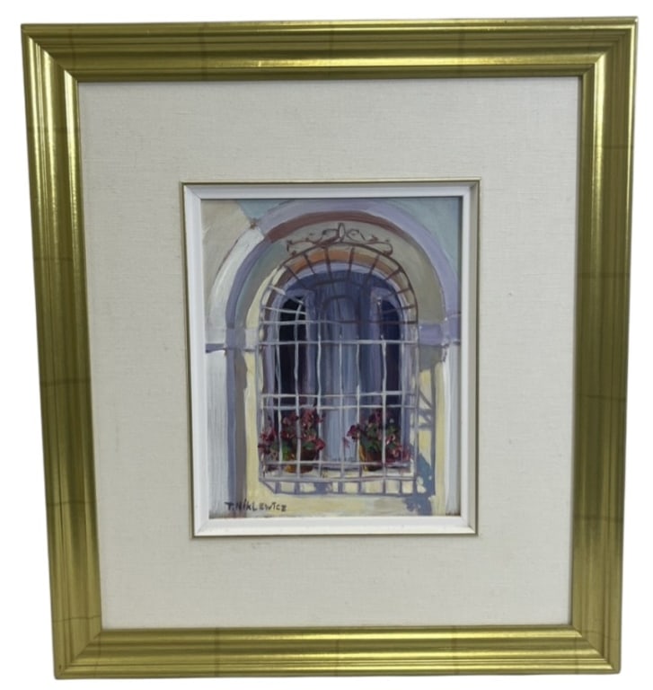 Niklewicz Window In Monte Rosso Acrylic On Canvas: IMPORTANT NOTE: Please be advised that we offer reasonably priced in-house shipping, but you must select Arrange My Own Shipping as part of your post-auction invoice options. T. Niklewicz "Window In M