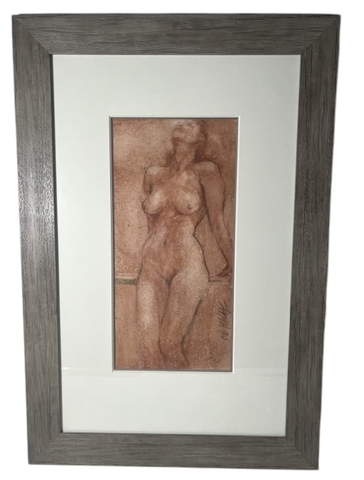 Christa Macay "Nude/Female" Watercolor/Pencil: IMPORTANT NOTE: Please be advised that we offer reasonably priced in-house shipping, but you must select Arrange My Own Shipping as part of your post-auction invoice options. Christa Macay "Nude/Femal