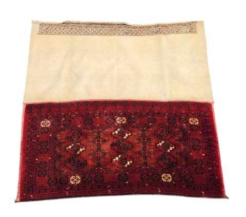 Turkmen Saddle Bag Handspun Wool On Cotton: IMPORTANT NOTE: Please be advised that we offer reasonably priced in-house shipping, but you must select Arrange My Own Shipping as part of your post-auction invoice options. Turkmen saddle bag, eleph