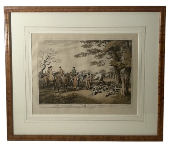 Samuel Howitt "Hare Hunting, No. 2" Aquatint: IMPORTANT NOTE: Please be advised that we offer reasonably priced in-house shipping, but you must select Arrange My Own Shipping as part of your post-auction invoice options. Samuel Howitt "Hare