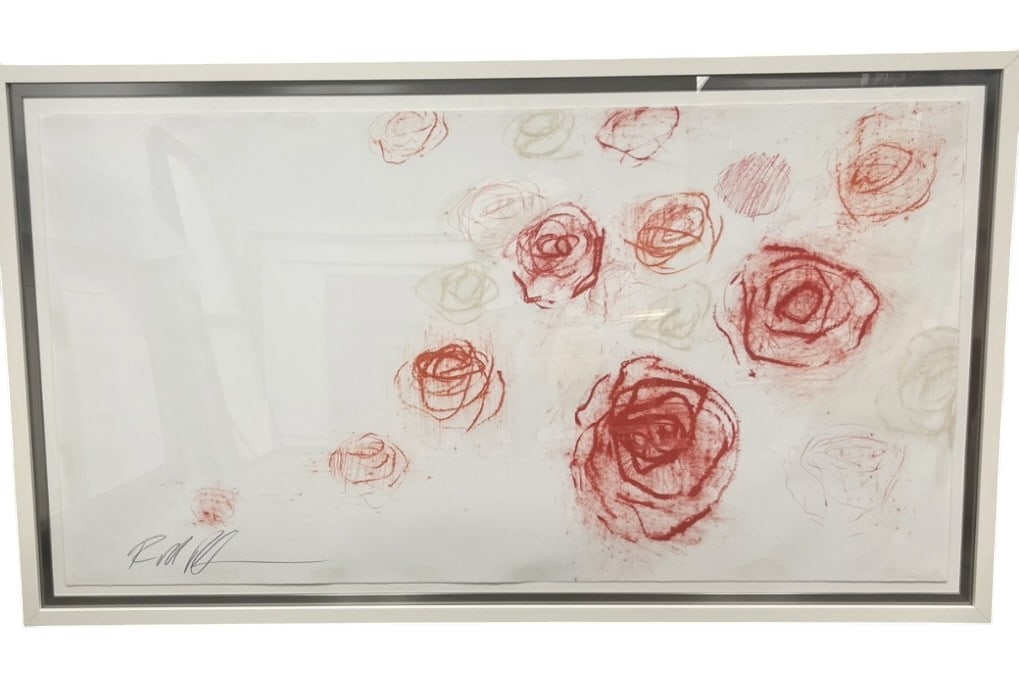 Robert Robinson White/Red Roses Oil Pastel (1 of 13)