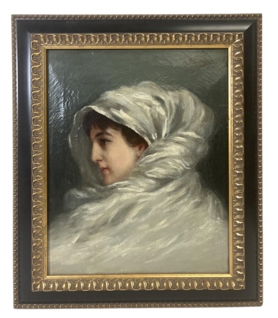 Antique Oil On Canvas 1898 - Unknown Artist: IMPORTANT NOTE: Please be advised that we offer reasonably priced in-house shipping, but you must select Arrange My Own Shipping as part of your post-auction invoice options. Antique oil on canvas, si