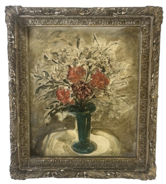 Antique French Still Life Oil On Wood Board: IMPORTANT NOTE: Please be advised that we offer reasonably priced in-house shipping, but you must select Arrange My Own Shipping as part of your post-auction invoice options. Antique French still-life