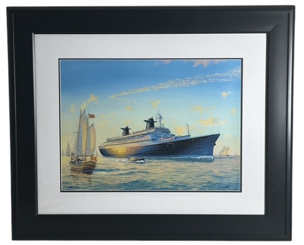 James Flood "Norwegian Norway" HC Seriolithograph: IMPORTANT NOTE: Please be advised that we offer reasonably priced in-house shipping, but you must select Arrange My Own Shipping as part of your post-auction invoice options. James Flood "Norwegian No