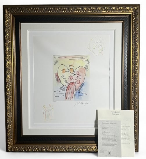 Peter Max Angel w/ Heart (Profile/Sage) HC Etching - 3
