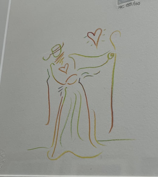 Peter Max Angel w/ Heart (Profile/Sage) HC Etching - 7