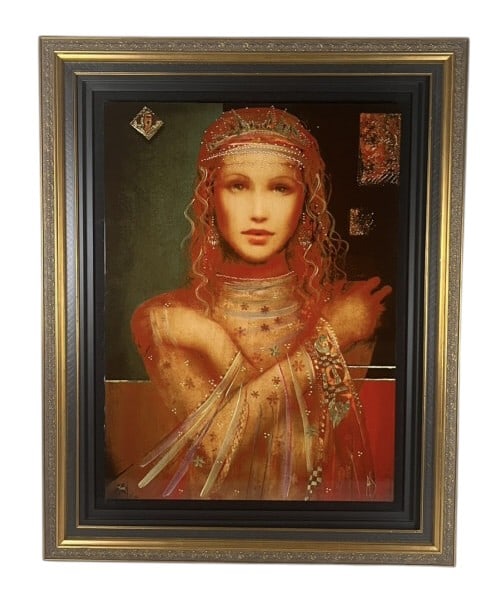 Csaba Markus "La Lucania" Caldograph On Wood: IMPORTANT NOTE: Please be advised that we offer reasonably priced in-house shipping, but you must select Arrange My Own Shipping as part of your post-auction invoice options. Csaba Markus "La Lucania"