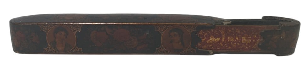 Antique Persian Qajar Lacquer Qalamdan Pen Box: IMPORTANT NOTE: Please be advised that we offer reasonably priced in-house shipping, but you must select Arrange My Own Shipping as part of your post-auction invoice options. 19th-century Qajar Persia