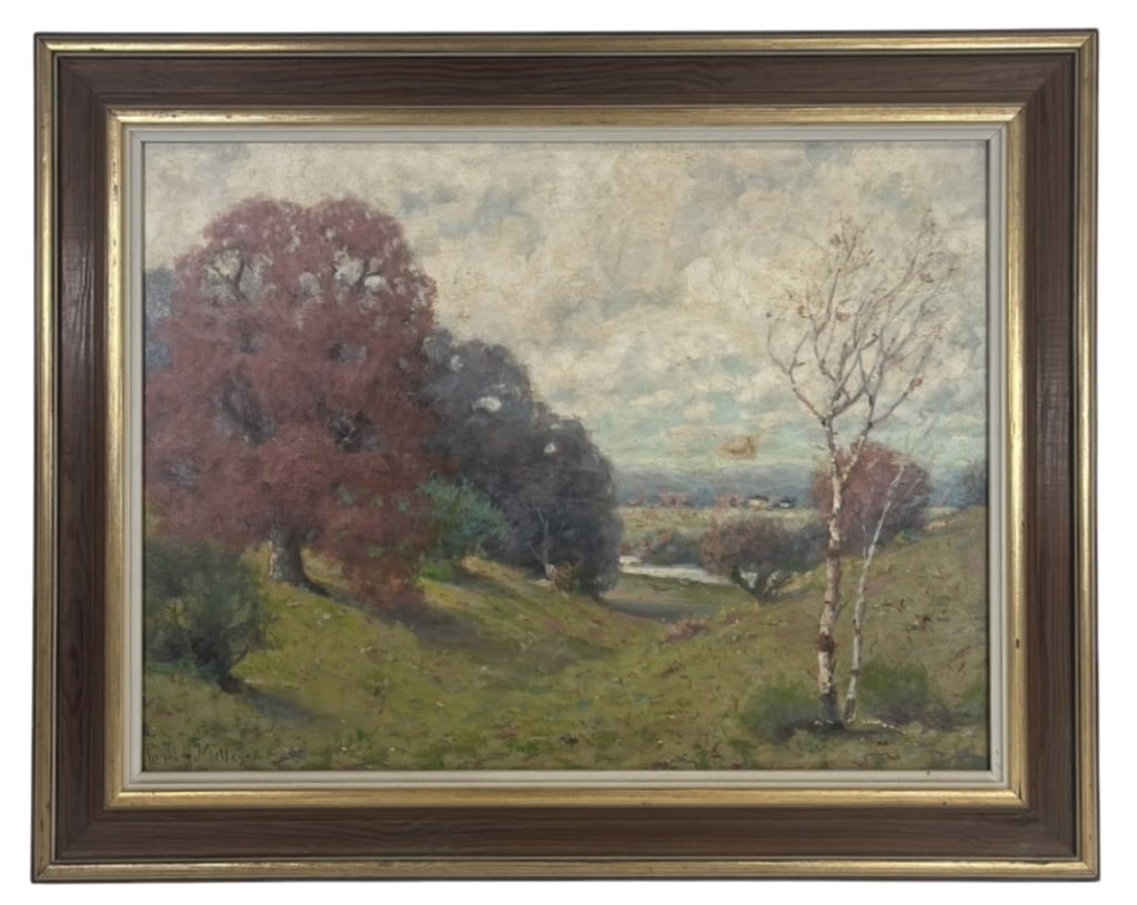 Royal Hill Milleson (American1849-1935) Oil Canvas: IMPORTANT NOTE: Please be advised that we offer reasonably priced in-house shipping, but you must select Arrange My Own Shipping as part of your post-auction invoice options. Royal Hill Milleson (Amer