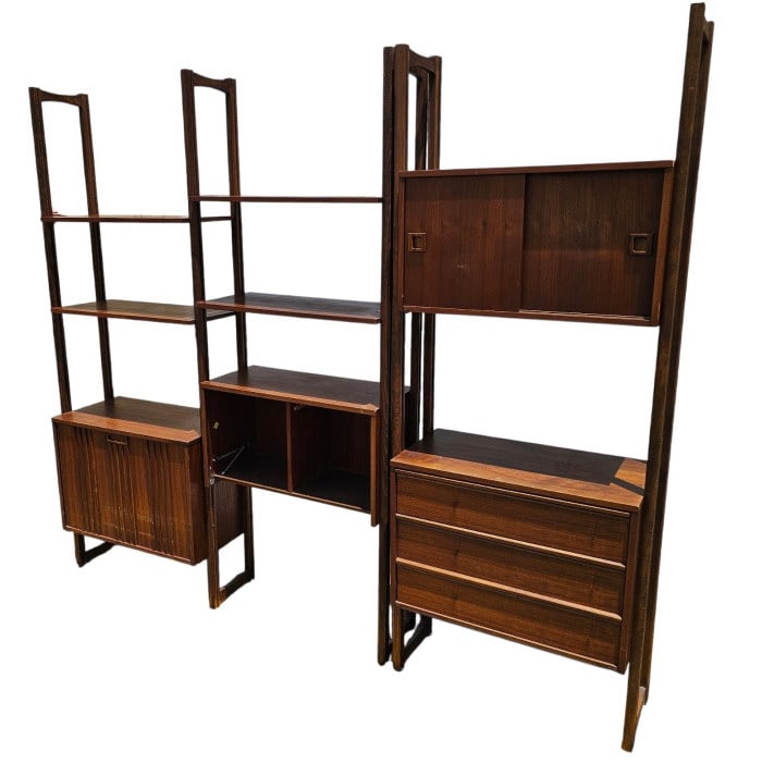 Danish Mid Century Modern Teak Desk Bookshelf Set (1 of 20)