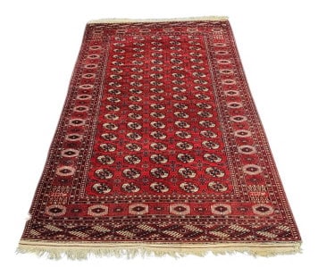 Pakistani Bokhara Elephant Foot Tekkes Persian Rug: IMPORTANT NOTE: Please be advised that we offer reasonably priced in-house shipping, but you must select Arrange My Own Shipping as part of your post-auction invoice options. Vintage Pakistani Bokhara