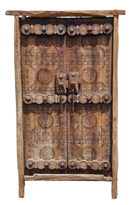Moroccan Carved Wood Door: IMPORTANT NOTE: Please be advised that we offer reasonably priced in-house shipping, but you must select Arrange My Own Shipping as part of your post-auction invoice options. Moroccan carved wood door