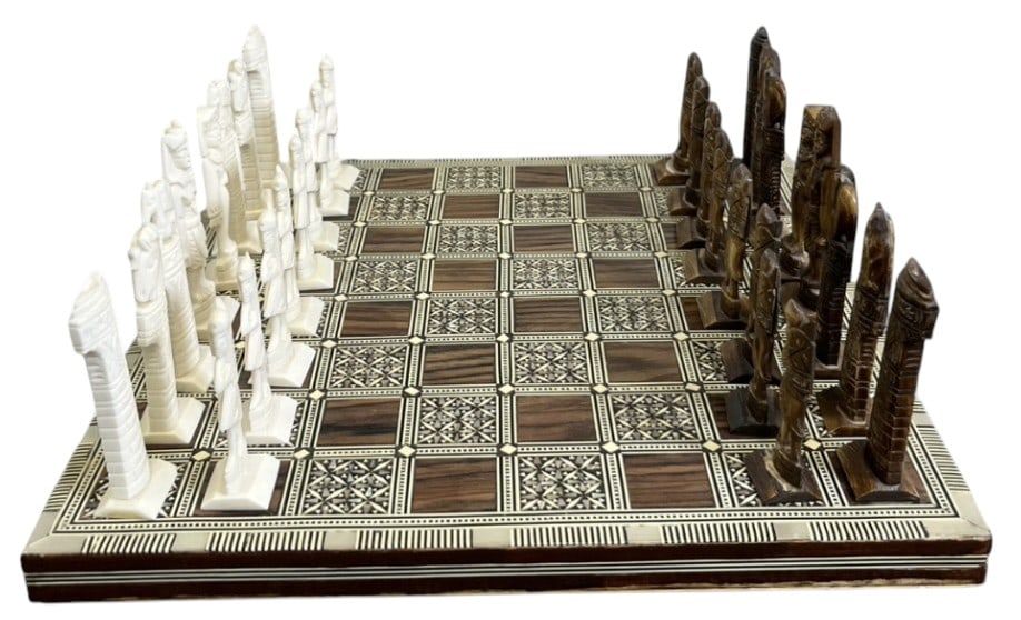 Hand Carved Possibly Camel Bone Chess Set (1 of 20)