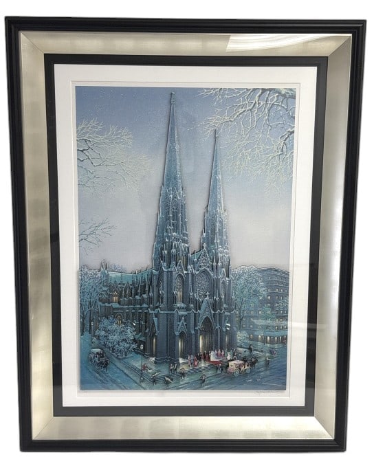 Alexander Chen St. Patrick?s Seriolithograph: IMPORTANT NOTE: Legacy Auctions offers reasonably priced in-house and 3rd Party shipping options, but you must select Arrange My Own Shipping as part of your post-auction purchase options. Three-dimen