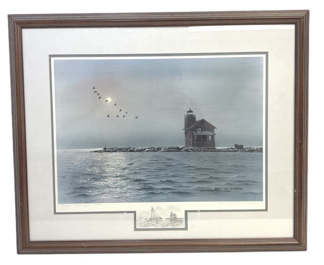 Harry L. Richardson Cedar Point Light Lithograph (1 of 9)